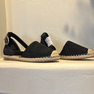 Style & Co. Black and Tan Espadrille Sandals with Jute Sole